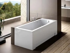 Baignoire rectangulaire - 180 x 80 cm - avec Tablier - Pieds - Vidage Chrome - SHEA