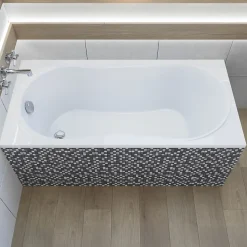 Baignoire rectangulaire 150 x 70 GRACJA acrylique blanc + Support stabilisateur en polystyrène + Pieds + Vidage à chromé