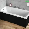 Baignoire rectangulaire - avec Tablier Noir Mat et Repose Tête OFFERT - MODERN - 170 x 70 cm