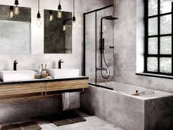 Baignoire rectangulaire - 175 x 80 cm - avec Habillage - Pieds - Vidage Chrome - QUADRO SLIM