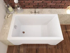 Baignoire rectangulaire 100 x 70 CAPRI acrylique blanc, sans Habillage + Pieds + Vidage à chromé