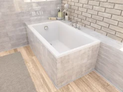 Baignoire rectangulaire 100 x 70 CAPRI acrylique blanc, sans Habillage + Pieds + Vidage à chromé