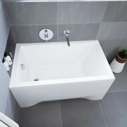 Baignoire rectangulaire 100 x 70 CAPRI acrylique blanc, sans Habillage + Pieds + Vidage à chromé