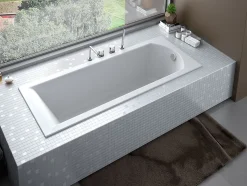 Baignoire rectangulaire 170 x 70 SHEA SLIM acrylique blanc, sans Habillage + Pieds + Vidage à chromé