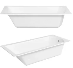 Baignoire rectangulaire 170 x 70 SHEA SLIM acrylique blanc, sans Habillage + Pieds + Vidage à chromé