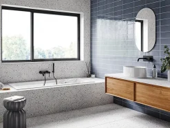 Baignoire rectangulaire 180 x 80 MODERN SLIM acrylique blanc + Habillage en polystyrène + Pieds + Vidage à chromé