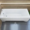 Baignoire rectangulaire 160 x 75 MEDIUM acrylique blanc + avec Tablier + Pieds + Vidage à chromé