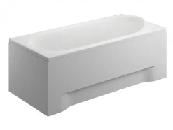 Baignoire rectangulaire 160 x 75 MEDIUM acrylique blanc + avec Tablier + Pieds + Vidage à chromé