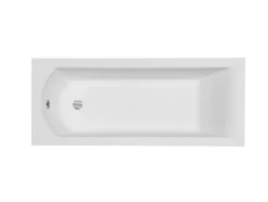 Baignoire rectangulaire + tablier blanc + repose tête - SHEA - 140 x 70 cm