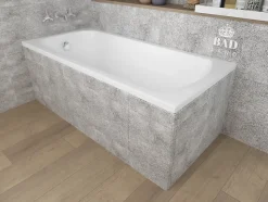 Baignoire rectangulaire 130 x 70 CLASSIC acrylique blanc, sans Habillage + Pieds + Vidage à chromé