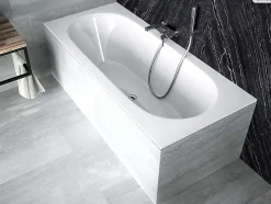 Baignoire rectangulaire - 150 x 75 cm - sans Habillage - avec Pieds - Vidage Chrome - VITAE SLIM