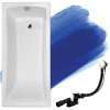 Baignoire rectangulaire 160 x 70 OPTIMA acrylique blanc, sans Habillage + Pieds + Vidage à chromé