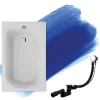 Baignoire rectangulaire 110 x 70 MINI acrylique blanc, sans Habillage + Pieds + Vidage à chromé