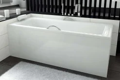 Baignoire rectangulaire - 170 x 75 cm - sans Habillage - avec Pieds - Vidage Chrome - TALIA