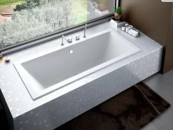 Baignoire rectangulaire - 190 x 90 cm - avec Habillage - Pieds - Vidage Chrome - QUADRO SLIM