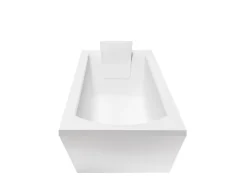 Baignoire rectangulaire 160 x 70 SHEA acrylique blanc + avec Tablier + Pieds + Vidage à chromé
