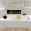 Baignoire rectangulaire 170 x 70 BONA acrylique blanc, sans Habillage + Repose Tête + Pieds + Vidage à chromé