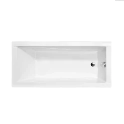 Baignoire rectangulaire - 130 x 70 cm - sans Habillage - avec Pieds - Repose-tête - Vidage Chrome - MODERN