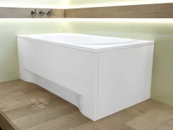 Baignoire rectangulaire 120 x 75 GRACJA acrylique blanc + avec Tablier + Pieds + Vidage à chromé