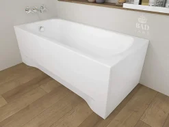 Baignoire rectangulaire 120 x 70 CLASSIC acrylique blanc + avec Tablier + Pieds + Vidage à chromé