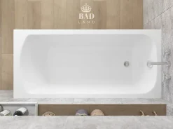 Baignoire rectangulaire 120 x 70 CLASSIC acrylique blanc + avec Tablier + Pieds + Vidage à chromé