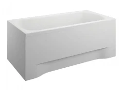 Baignoire rectangulaire 120 x 70 CLASSIC acrylique blanc + avec Tablier + Pieds + Vidage à chromé