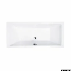 Baignoire rectangulaire - avec Tablier Blanc et Repose Tête OFFERT - QUADRO - 180 x 80 cm