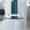 Baignoire rectangulaire 160 x 70 Droite INSPIRO acrylique blanc + avec Tablier + Pieds + Vidage à chromé