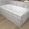 Baignoire rectangulaire 120 x 70 CLASSIC acrylique blanc + Habillage en polystyrène + Pieds + Vidage à chromé