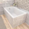 Baignoire rectangulaire 100 x 70 CAPRI acrylique blanc + Habillage en polystyrène + Pieds + Vidage à chromé