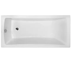 Baignoire rectangulaire + tablier blanc + repose tête - OPTIMA - 150 x 70 cm