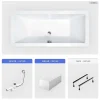 Baignoire rectangulaire - 155 x 70 cm - avec Tablier - Pieds - Vidage Chrome - QUADRO