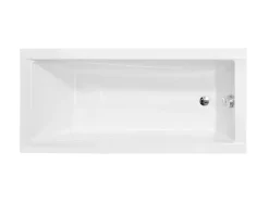 Baignoire rectangulaire blanche à encastrer + repose tête - MODERN SLIM - 160 x 70 cm