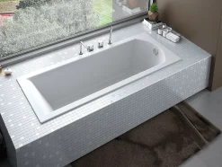 Baignoire rectangulaire blanche à encaster - SHEA SLIM - 170 x 70 cm