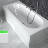 Baignoire rectangulaire blanche à encastrer + repose tête - 170 x 75 cm - VITAE SLIM
