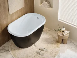 Baignoire sabot - 165 L - 120 x 75 x 65 cm - Noire - PICCOLA