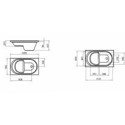 Baignoire Sabot ASTOR-S 120x70 cm