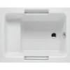 Baignoire sabot siège moulé acrylique haute densité sur châssis métal SANINDUSA Shortline 100x75 blanche