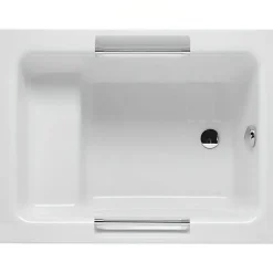 Baignoire sabot siège moulé acrylique haute densité sur châssis métal SANINDUSA Shortline 100x70 blanche