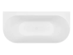 Baignoire semi îlot - 230 L - 160 x 75 x 58 cm - Blanc mat - Acrylique - AMOBIA