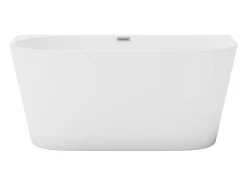 Baignoire semi îlot - 175L - 130 x 71,5 x 58 cm - Blanche - Acrylique - DIVINA
