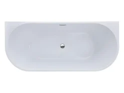 Baignoire semi îlot - 255L - 180 x 75 x 58 cm - Blanche - Acrylique - DIVINA