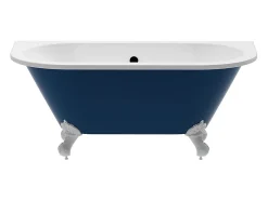 Baignoire semi îlot rétro avec pieds d'aigle - Bleu brillant - 154L - 150 x 74 x 61 cm - SPARUS