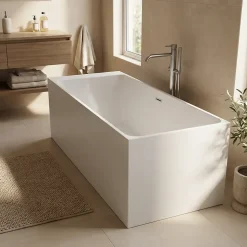 Baignoire semi îlot 180x80 cm Bakor blanc