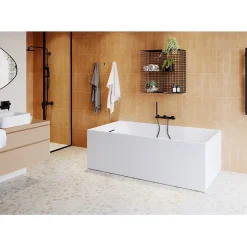 Baignoire semi îlot 170x75 cm Bakor blanc
