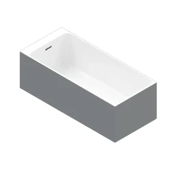 Baignoire semi îlot 170x75 cm Bakor gris