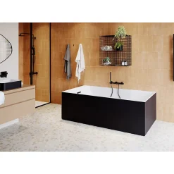 Baignoire semi îlot 160x75 cm Bakor noir