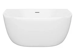 Baignoire semi-îlot blanche - 167 L - Acrylique - 130 x 72 x 58 cm - AMOSARI