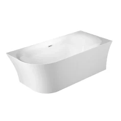 Baignoire semi-îlot design ELIZABETH blanche 170 cm Angle à droite