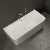 Baignoire semi-îlot murale Mint 160x75 cm, gris et blanc, by Spalina